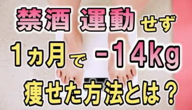 【ダイエット】禁酒・運動せず１ヵ月で－１４kg痩せた方法とは？